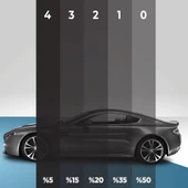 Oto Cam Filmi Çizilmez 1. Kalite 75 Cm x 6 Metre %5 Koyuluk 4 Numara En Koyu Ton - 4