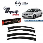 Mega Oto Market Honda Civic 2011-2016 Arası Mugen Tip Cam Rüzgarlık Sunplex - 1