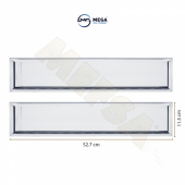 FRT Ottoman Paslanmaz Krom Metal Plakalık 52.7cm x 11.5cm 2 Adet - 1