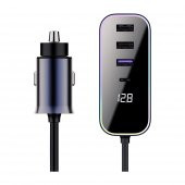 Cosmostech Araba Çakmak Şarj Cihazı 105W 4 Portlu Süper Hızlı Fast Car Charger, Type-C - 3 USB - 1