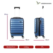 Vegmann Wave Laptop Bölmeli Mavi Kabin Boy Valiz - 2