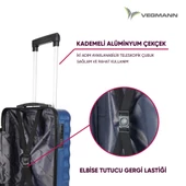 Vegmann Wave Laptop Bölmeli Mavi Kabin Boy Valiz - 5