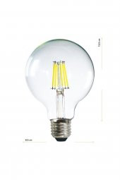 G95 Filament Edison Tip Rustik Ampul 6 Watt Led Ampul - Beyaz Işık 6500 Kelvin 660 Lümen - 2