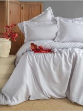 Apricitas Home Ellie Gray Çift Kişilik 100 Bambu Pamuk Saten Nevresim Takımı AP53T20211151 - 1