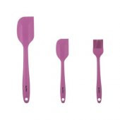 Tantitoni Vişne Renkli 3lü Silikon Spatula Ve Fırça Seti - 1