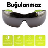 İş Güvenlik Gözlüğü Kaynak Gözlüğü Lazer UV Koruyucu Toz Korumalı Gözlük Silikon Kulaklık Gümüş - 5