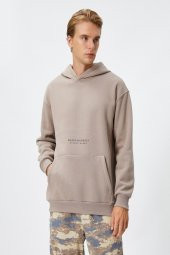 4WAM70168MK Koton Erkek Sweat BEJ thumbnail 3