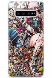 Samsung Galaxy S10 Plus Kılıf Seri Anime 06 Bebekli Koruyucu Kapak Lacivert - 1