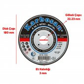 Karbosan Metal Kesici Taş Disk Taşlama Spiral Demir Kesme Diski 180x3.0x22.23 mm - 3
