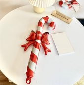 Kurdeleli Baston Şeker Folyo Balon 57x29,5 cm thumbnail 1