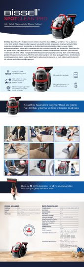 Bissell SpotClean Pro Halı Koltuk Yıkama ve Leke Çıkarma Makinesi - 4