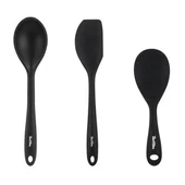 Tantitoni Füme Renkli Silikon 3lü Büyük Kaşık, Pilav Kaşığı Ve Spatula Seti thumbnail 2