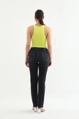 Kadın Likralı Straight Jean Pantolon Lacivert - 6