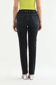 Kadın Likralı Straight Jean Pantolon Lacivert - 8