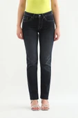 Kadın Likralı Straight Jean Pantolon Lacivert - 7