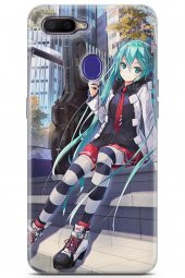 Oppo RX17 Neo Kılıf Seri Anime 26 Turkuaz Saçlı Soft Kapak Yeşil - 1
