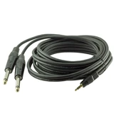 POWERMASTER 3.5 MM STEREO ERKEK / 2X6.3 MM MONO GİTAR ERKEK 3 METRE KABLO - 1