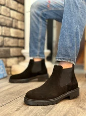 BA0319 İçi Dışı Hakiki Deri Siyah Süet Erkek Spor Yarım Bilek Bot thumbnail 2