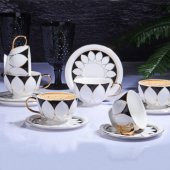 Kosova ZJN-05 Tombul Drop Black Porselen 6 Lı Nescafe Seti 12 Parça - 1