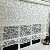 StorBurada Çiftli Sistem Beyaz Tül Perde ve Ekru Stor Perde STB-103  Beyaz 180 x 260 thumbnail 1