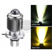 Otomobil Araç Motosiklet Mercekli Far Ampulü Led Far Çift Renk Sarı-Beyaz CSP Led Lamba Delici Yayıcı Uzun Kısa 1 Adet H4 - 1