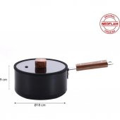 NEOFLAM BIEN ALÜMİNYUM DÖKÜM SOS TENCERESİ SİYAH 18 CM - 4