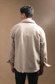Oversize Düğme Kapamalı Kışlık Erkek Peluş Gömlek thumbnail 5