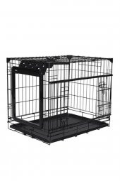 Flip Katlanır Kapılı Köpek Kafesi Siyah 76x53x61h Cm - 1