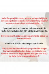 Kalorifer Petek Arkası Isı Yalıtım Levhası Alüminyum Folyo Kaplı 1 cm Polietilen Levha 50x100 cm - 1