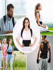 Çift Balenli Bel ve Sırt Korsesi Dik Durus Spor Bel Sırt Omuz Kambur Önleyici Korse - 1