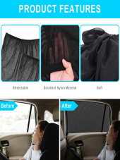 Oto Güneşlik Perde Araç Yan Cam Güneşlik Perde Araba Güneşlik Anne Bebek Emzirme Perdesi - 1
