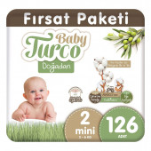 Baby Turco Doğadan 2 Numara Mini 126'lı Bebek Bezi - 1