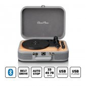 Lenco Classic Phono TT-116 GY Gri Hoparlörlü Bluetoothlu Pikap Plak Çalar USBli MP3e Kayıt Özellikli - 7