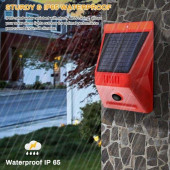 Gmn1290 Bağ Bahçe Arazi için Güneş Enerjili Sesli ve Işıklı Uyarı Sistemi 120db Yabani Hayvan Kovucu - 4