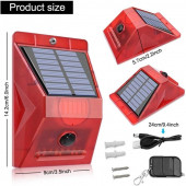 Gmn1290 Bağ Bahçe Arazi için Güneş Enerjili Sesli ve Işıklı Uyarı Sistemi 120db Yabani Hayvan Kovucu - 8