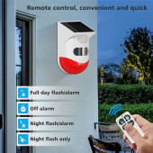 1291 Hareket Sensörlü Solar Alarm Kumandalı Hırsız Caydırıcı Alarm Sireni Güneş Enerjili 100 Db - 3