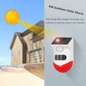 1291 Hareket Sensörlü Solar Alarm Kumandalı Hırsız Caydırıcı Alarm Sireni Güneş Enerjili 100 Db - 5