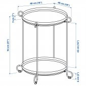 2 Katlı Tepsili Sehpa MeridyenDukkan 50x54 cm Siyah Renk Metal - 3