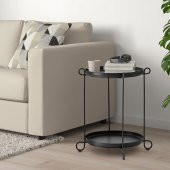 2 Katlı Tepsili Sehpa MeridyenDukkan 50x54 cm Siyah Renk Metal - 5