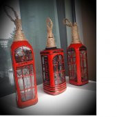 ledli aplik şişe ingliz kulubesi el yapımı - 2