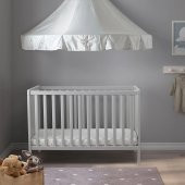 Bebek Karyolası Açık Gri Renk 60x120 cm Bebek Beşik - 5