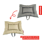XPERMATE Comfort Köpek Yatağı, Kedi Yatağı, Tüy Tutmayan ve Su İtici Kumaş 55x65 cmAntrasit Bej - 1