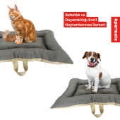 XPERMATE Comfort Köpek Yatağı, Kedi Yatağı, Tüy Tutmayan ve Su İtici Kumaş 55x65 cmAntrasit Bej - 4