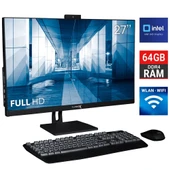 Turbox TAxPro28 i5 10400 64GB DDR4 Ram 2TB SSD 27 inç FHD Siyah Bluetooth Webcam WiFi All in One PC - 1