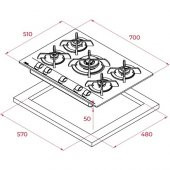 TEKA GBC 75030 KBC BK (E4) SİYAH CAM ANKASTRE OCAK - 5