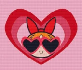 Movas Sanat Kalpli Gözlük Blossom - Powerpuff Girls | Elmas Mozaik Puzzle | 35x30 | E20204037 - 2