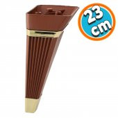 Mobilya Kanepe Sehpa Çekyat TV Ünitesi Koltuk Ayağı Baza Ayak 23 cm Ceviz Altın thumbnail 1
