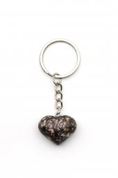 Rodonit Doğal Taş Kalp Model Kolye - 1