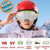Kayak Gözlüğü Değiştirebilir Camlı Antifog Güneş Kar Koruyucu Gözlük Şeffaf Snowboard Glasses Gözlük - 1