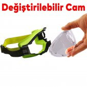 Kayak Gözlüğü Değiştirebilir Camlı Antifog Güneş Kar Koruyucu Gözlük Şeffaf Snowboard Glasses Gözlük - 3